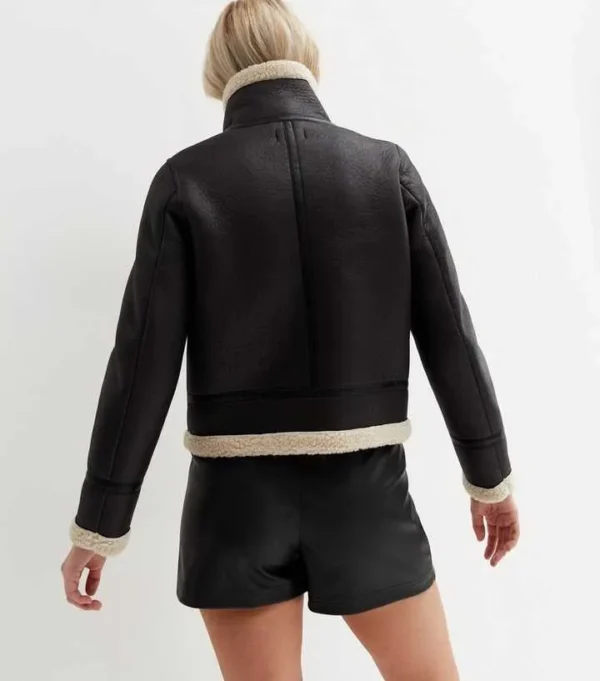 Teddy Lined New Look Aviator Jacket - Image 3
