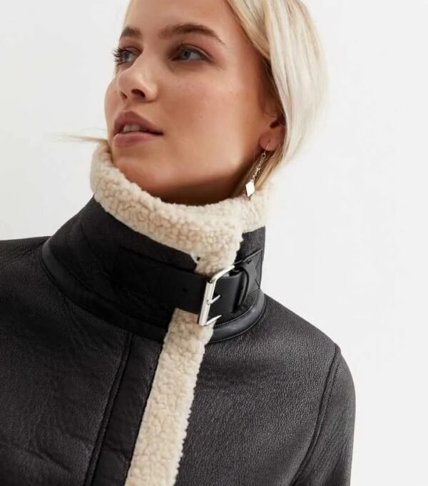 Teddy Lined New Look Aviator Jacket - Image 4