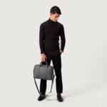 The Captain Grey Leather Briefcase - Image 9