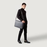 The Carismatico Grey Leather Messenger Bag - Image 2