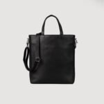 The Poet Black Leather Tote Bag - Image 3