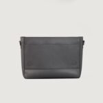 The Carismatico Grey Leather Messenger Bag - Image 4