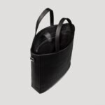 The Poet Black Leather Tote Bag - Image 4