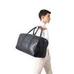 The Darrio Black Leather Duffle Bag - Image 5