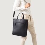 The Poet Black Leather Tote Bag - Image 5