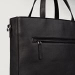 The Poet Black Leather Tote Bag - Image 6