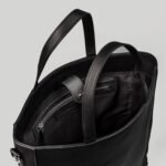The Poet Black Leather Tote Bag - Image 7