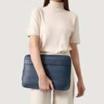 The Baxter Midnight Blue Leather Laptop Sleeve - Image 8