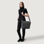 The Carismatico Grey Leather Messenger Bag - Image 9