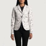 Donna Blake White Leather Blazer - Image 4