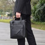 CALHOUN MEN'S BLACK LEATHER CROSSBODY BAG