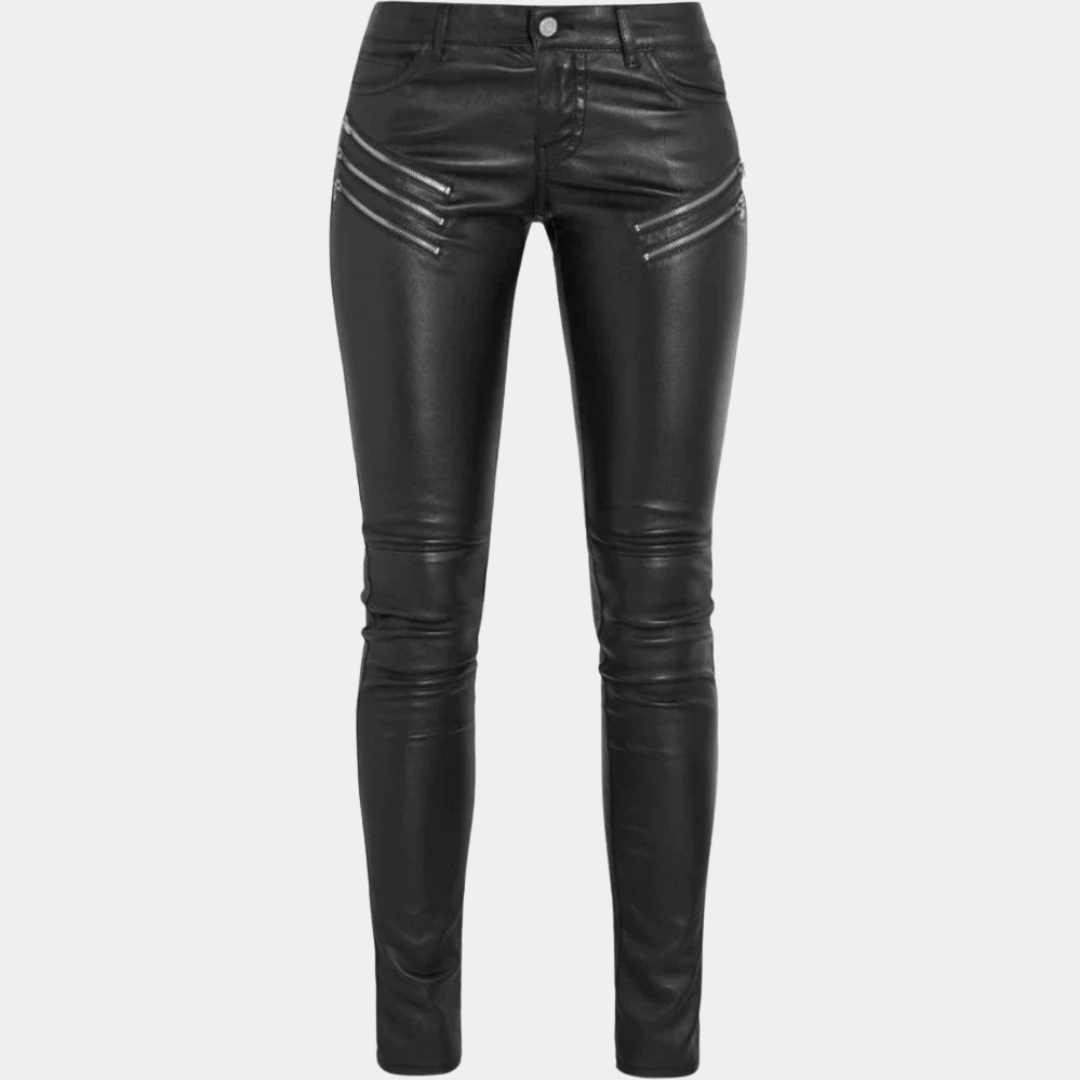 1_2b3b6f44-d84c-491e-8ac4-804b89328936 BLACK LEATHER SKINNY PANTS - Image 1