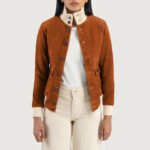 Sasha A1 Brown Suede Bomber Jacket - Image 5
