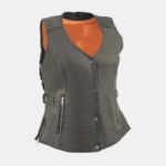 Black Fringed Leather Vest