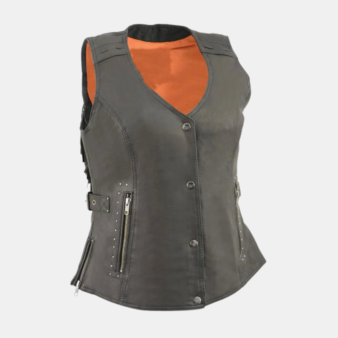 1_3fea7874-3e45-4531-ae82-ad1a9eb4ad07 Black Fringed Leather Vest - Image 1