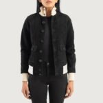 Sasha A1 Black Suede Bomber Jacket - Image 5