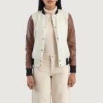 Savant White & Brown Hybrid Varsity Jacket - Image 4