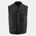 Dual Closure Open Neck Motorcycle Rider Vest