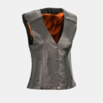 Studding & Embroidery Snap Front Vest