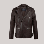 Shotgun Dark Brown Moto Leather Jacket
