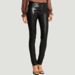 WOMEN'S BLACK VEGAN LEATHER PANTS