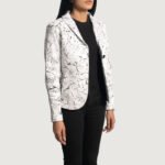 Donna Blake White Leather Blazer - Image 3