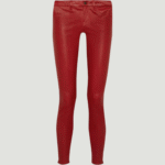 RED STRETCH LEATHER PANTS - Image 2