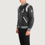 Liberte New Jersey Black Leather Varsity Jacket - Image 3