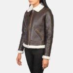 Sherilyn B-3 Brown Leather Bomber Jacket - Image 3
