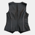 Rhinestone Black Leather Vest - Image 2