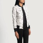 Donna Blake White Leather Bomber Jacket - Image 4