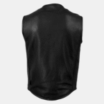 Men's Black Premium Leather Vest - Club Style Vest! - Image 2