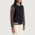 Savant Maroon & Black Hybrid Varsity Jacket - Image 4