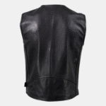 V-Neck Motorcycle Leather Biker Vest - Image 2