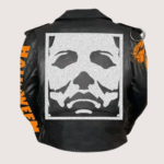 Halloween Black Zip-up Biker Leather Jacket - Image 2