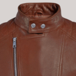 Shotgun Brown Moto Leather Jacket - Image 3