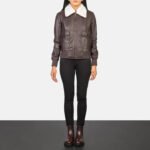 Stella G-1 Maroon Leather Bomber Jacket - Image 6