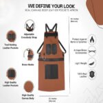 The West Midlands Brown Canvas Crossbody BBQ Apron - Image 4