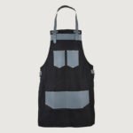 The Kent Black Canvas and Grey Leather pocket Apron