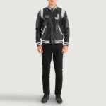 Liberte New Jersey Black Leather Varsity Jacket - Image 6
