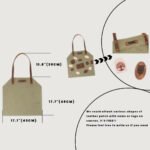 Large Leather Canvas Wood Carrying Bag - Image 3