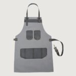 The Oxfordshire Grey Canvas Apron With Black Pocket Apron - Image 2