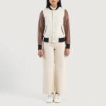 Savant White & Brown Hybrid Varsity Jacket - Image 5