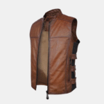 Vanguard Men's Leather Vest - Brown Leather Vest - Image 3