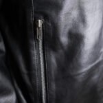 Mens Lambskin Black Bomber Jacket - Image 6
