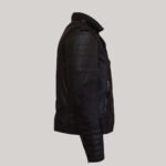 Freaky Mens Black Motorcycle Leather Jacket - Image 3