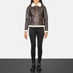Sherilyn B-3 Brown Leather Bomber Jacket - Image 6
