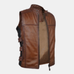 Vanguard Men's Leather Vest - Brown Leather Vest - Image 5