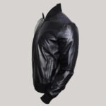 Mens Lambskin Black Bomber Jacket - Image 3