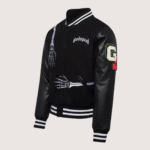 Men's Godspeed Skull Rod Black Bomber Halloween Jacket - Image 4